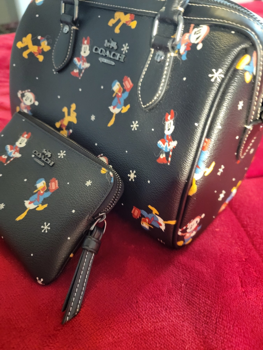 Coach Black Disney Mickey & Friends Mini Satchel with Pouch - Picture 6 of 13